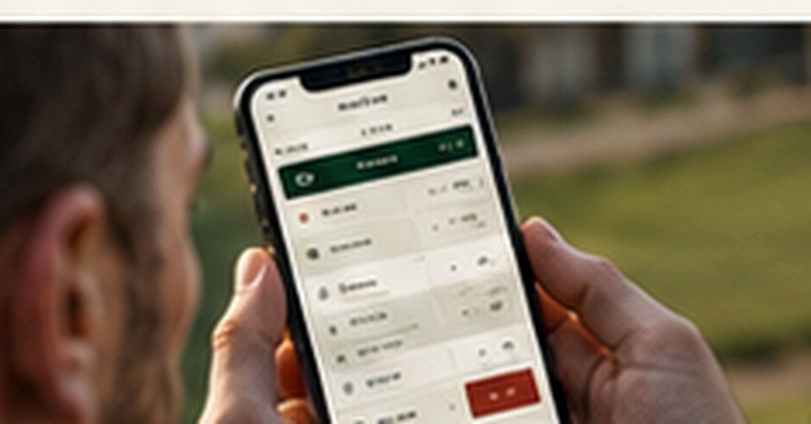 A golfer using the No Shanks mobile scoring experience